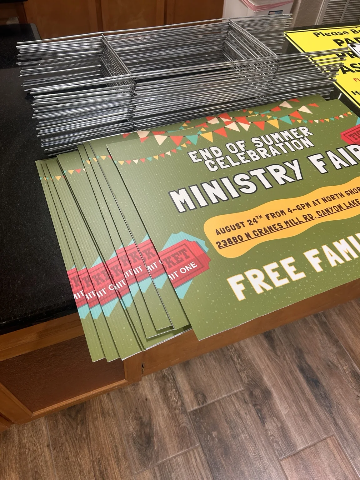 Ministry Fair event signs